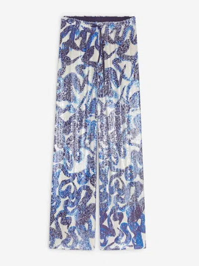 Dries Van Noten Swirl Sequin Pants In Multi