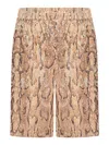 Dries Van Noten Animal Print Sequin Embellished Knee-length Shorts In Nude & Neutrals