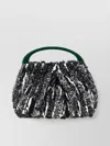 Dries Van Noten Small Pleated Jacquard With Resin Handle Bags