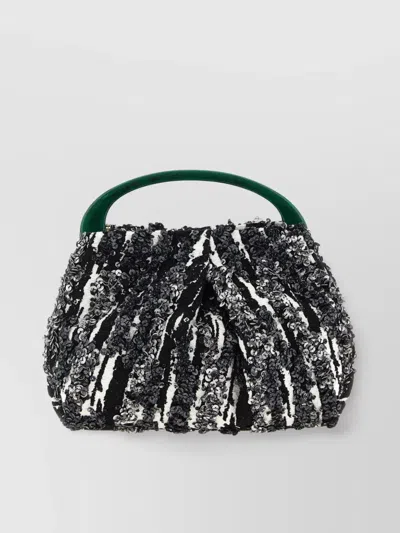 DRIES VAN NOTEN SEQUIN STRUCTURED MINI BAG WITH TOP HANDLE