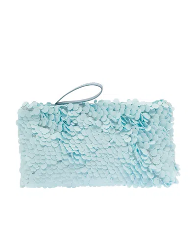 Dries Van Noten Sequin Zipper Handbag In Blue