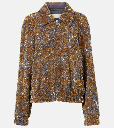 DRIES VAN NOTEN SEQUINED BLOUSON JACKET