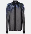 Dries Van Noten Chowy Embellished Chiffon Shirt In Black