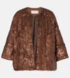 Dries Van Noten Sequined Jacket In Brown