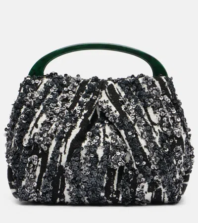 Dries Van Noten Sequined Jacquard Tote Bag In Black