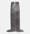Dries Van Noten Sequined Maxi Skirt In Silver