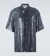 Dries Van Noten Sequined Shirt In Gold