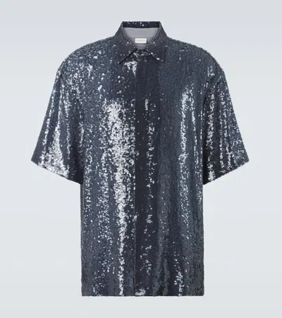 Dries Van Noten Sequined Shirt In Gold