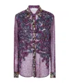 Dries Van Noten Sequin-embellished Ruffled Shirt In Purple
