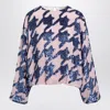 Dries Van Noten Pink Sequined Silk Blouse In Brown