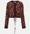 Dries Van Noten Sequined Silk Jacket In Burgundy