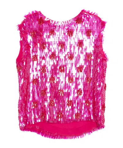Dries Van Noten Sequined Vest In Pink