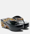 Dries Van Noten Embellished Satin-crepe Platform Sandals In Black