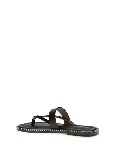 Dries Van Noten Sequin-embellished Calf Leather Sandals In Black
