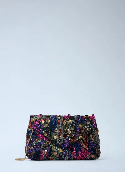 Dries Van Noten Sequin-embellished Clutch Bag In Multi