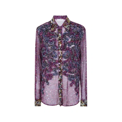 Dries Van Noten Sequin-embellished Ruffled Shirt In Multi