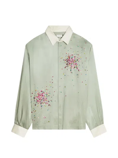 Dries Van Noten Sequin-embellished Shirt In Green
