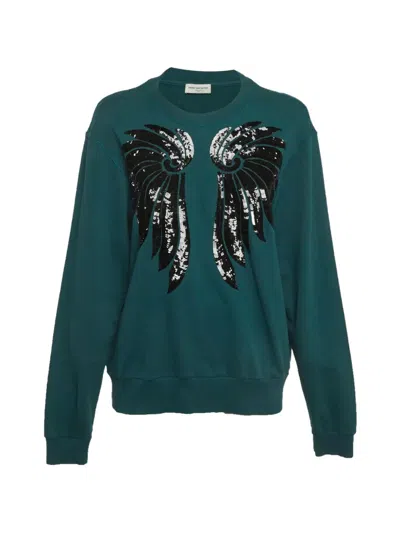 Pre-owned Dries Van Noten Sequin-embellished Sweatshirt In Blue