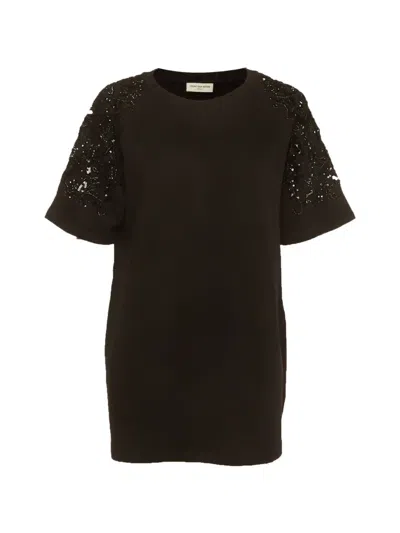Pre-owned Dries Van Noten Sequin-embellished T-shirt In Black