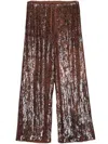 Dries Van Noten Embellished Wide-leg Trousers In Brown