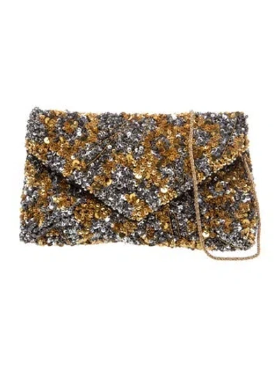Pre-owned Dries Van Noten Sequins Evening Bag In Brown