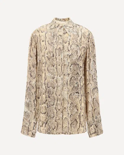 Dries Van Noten Women Sequins Shirt Python Print In Animal Print