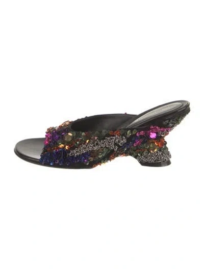 Pre-owned Dries Van Noten Sequins Slides In Multi