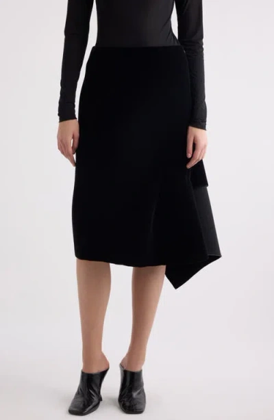 Dries Van Noten Serve Asymmetric Draped Skirt In Black