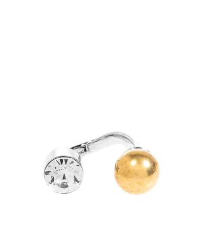 Dries Van Noten Set Of 2 Ball Rings In White