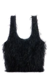 Shop Dries Van Noten Shaggy Faux Fur Tote In Black 900