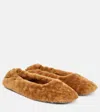Dries Van Noten Shearling Ballet Flats In Tan