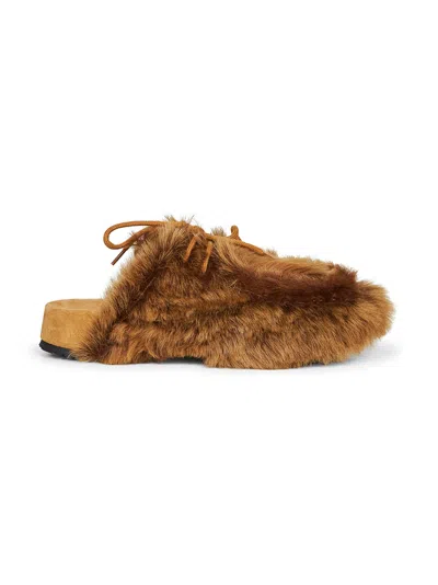 Dries Van Noten Shearling Mules By  In Brown
