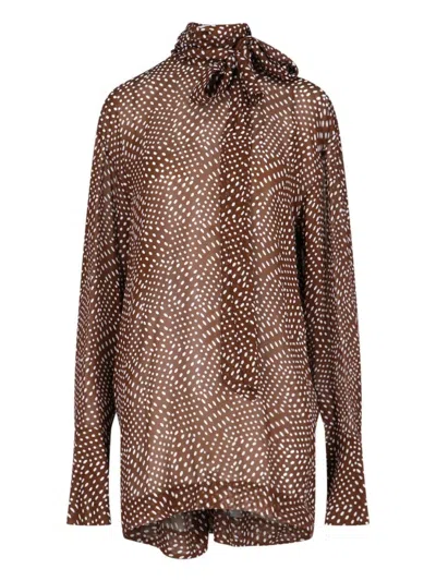Dries Van Noten Sheer Blouse - Brown