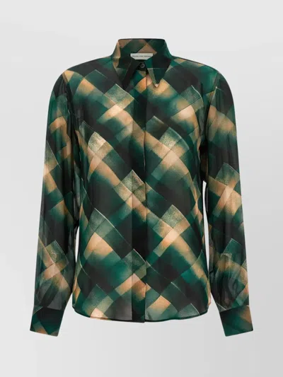 DRIES VAN NOTEN SHEER FABRIC POINTED COLLAR LONG SLEEVES SHIRT