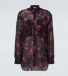 Dries Van Noten Sheer Floral Shirt In Black