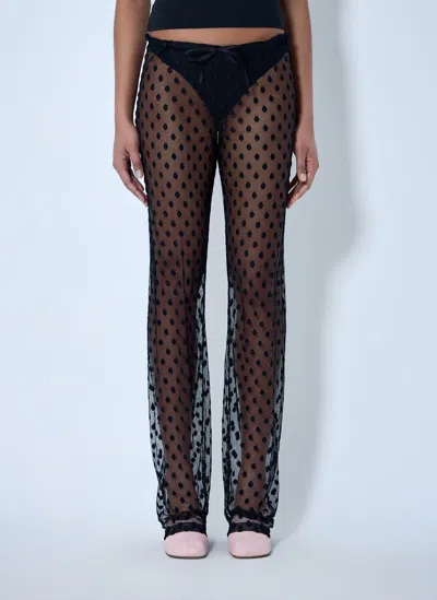 Dries Van Noten Sheer Lace Trousers In Black
