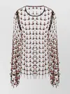 Dries Van Noten Long-sleeved Openwork Mesh Blouse In Multi