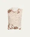 Dries Van Noten Sheer Sleeveless Embellished Top In Pink