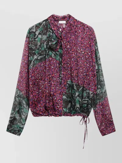 Dries Van Noten Cenvy Printed Silk-georgette Blouse In Pink