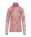 Dries Van Noten Semi-sheer Long-sleeved Floral Top In Pink