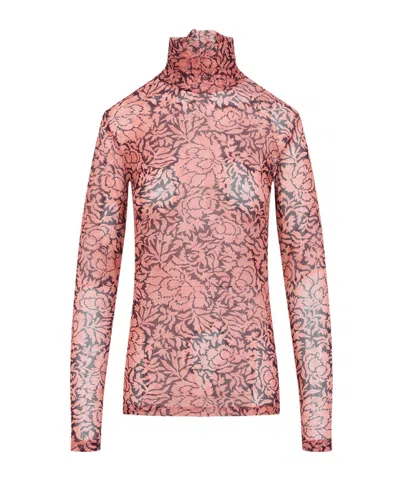 DRIES VAN NOTEN SHEER TURTLENECK BLOUSE