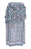 Dries Van Noten Shelby Polka-dot Georgette Mini Skirt In Blue