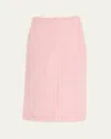 Dries Van Noten Pink Faux-fur Midi Skirt In Pink