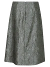 Dries Van Noten Womens Raf Crinkled-texture Split Woven Midi Skirt In Grey