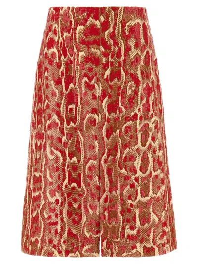 Dries Van Noten Gonna Shera In Misto Viscosa Stampata    Donna In Red