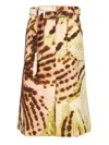Dries Van Noten Pleated High Waist Skirt With Front And Back Pockets In Green