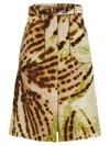 Dries Van Noten Pleated High Waist Skirt With Front And Back Pockets In Green