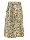 Dries Van Noten Sheraz Viscose And Cotton Skirt With Reptile Print In Brown