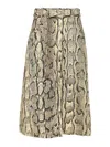 Dries Van Noten Sheraz Viscose And Cotton Skirt With Reptile Print In Brown