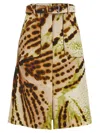 Dries Van Noten Pleated High Waist Skirt With Front And Back Pockets